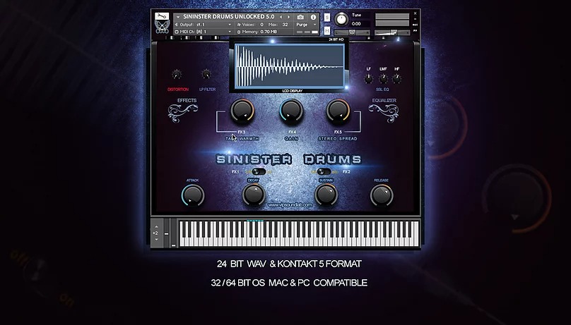 【险恶鼓乐器Kontakt扩展】Vip Soundlab Sinister Drums HD KONTAKT