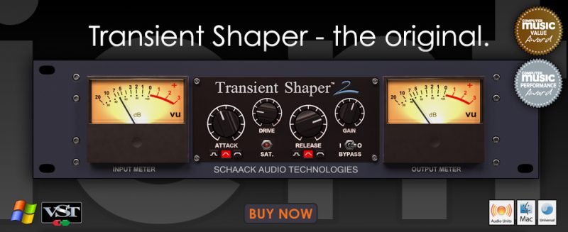【声音饱和度处理插件】Schaack Audio – Technologies Transient Shaper v2.6.3