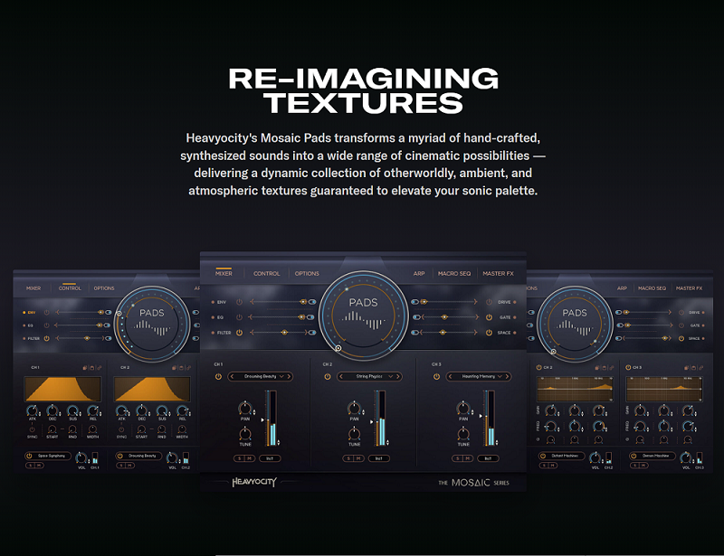 【电影&环境氛围Kontakt乐器扩展】Heavyocity Mosaic Pads Kontakt
