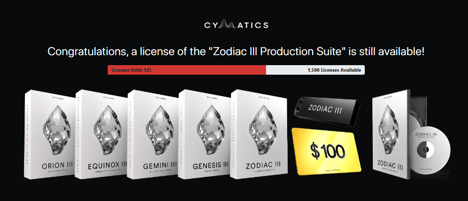 【Cymatics厂牌EDM旋律制作套件包2023】Cymatics ZODIAC III Production Suite