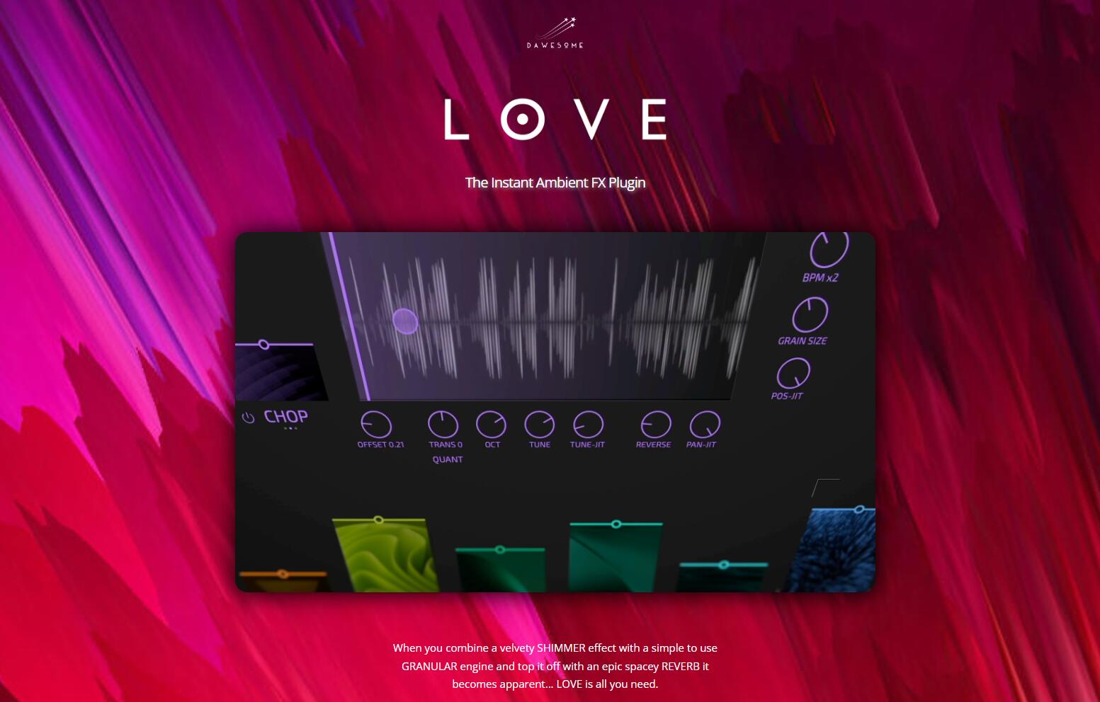 【多功能音频效果器插件】Tracktion Software Dawesome LOVE v1.0