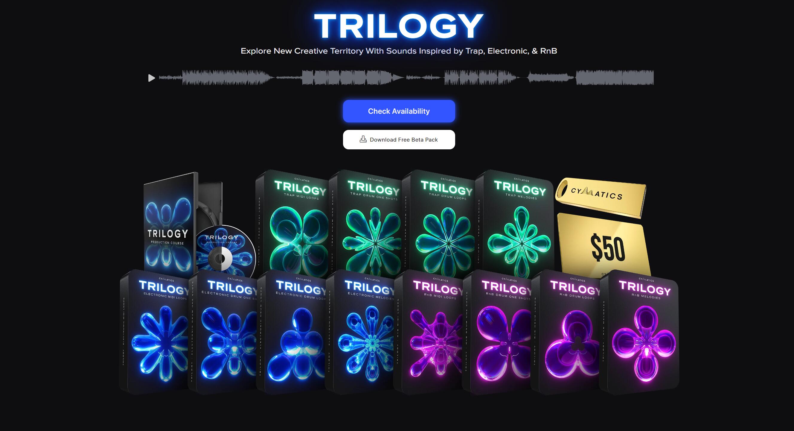 【Cymatics厂牌Trap多风格采样包首发版+奖金】Cymatics – Trilogy Launch Edition