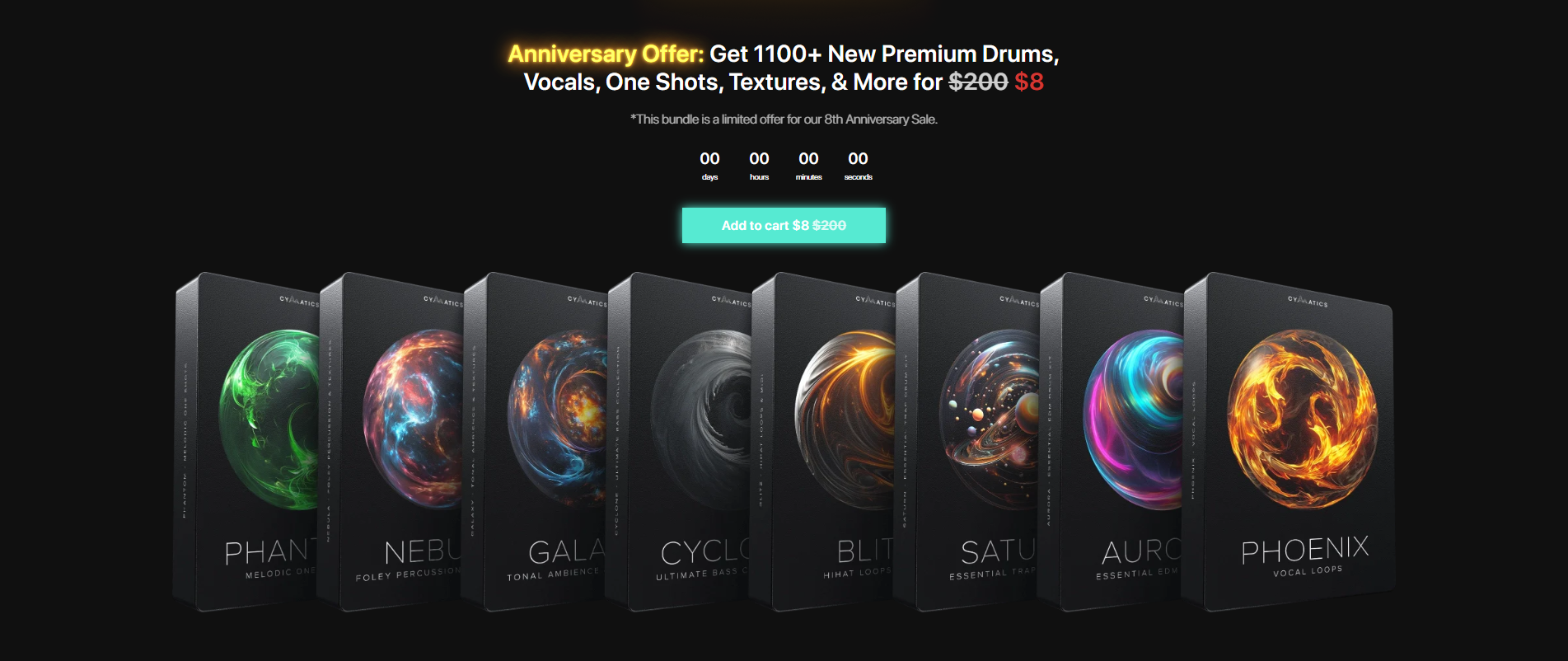 【Cymatics厂牌8周年EDM多风格采样捆绑包】Cymatics – 8 for 8 Anniversary Bundle