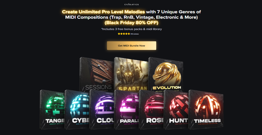 【Cymatics厂牌EDM多风格MIDI包】Cymatics – Black Friday MIDI Bundle 2024