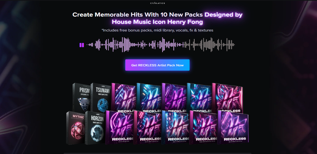 【Cymatics厂牌EDM多风格采样包】Cymatics Reckless Henry Fong Artist Pack