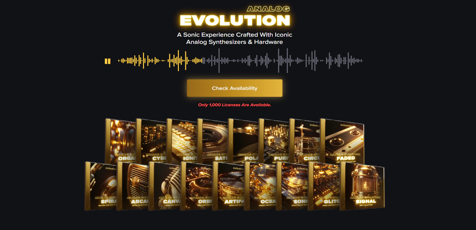 【Cymatics厂牌EDM多风格采样包】Cymatics ANALOG EVOLUTION Production Suite