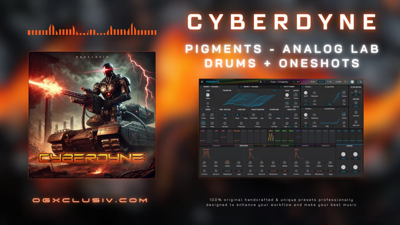 【Trap多风格鼓组套件包】OGXCLUSIV – CYBERDYNE ANALOG LAB V + DRUMS 【Trap多风格鼓组套件包】OGXCLUSIV – CYBERDYNE ANALOG LAB V + DRUMS