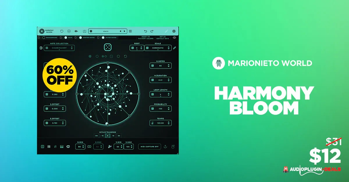 【可视化MIDI生成器插件】Mario Nieto – Harmony Bloom v1.3.9